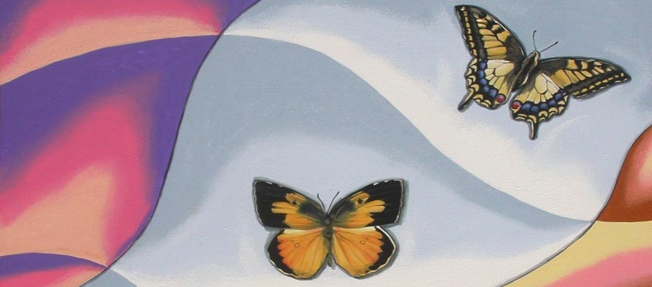 <strong>Farfalle</strong> - acrilico su tavola - 110x110 cm